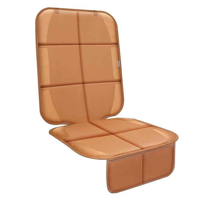 Meolsaek Car Seat Protector for Child Car Seat, Durable 600D Fabric Waterproof Car Seat Cover with Thick Pad Non-Slip Backing (No Imprints)