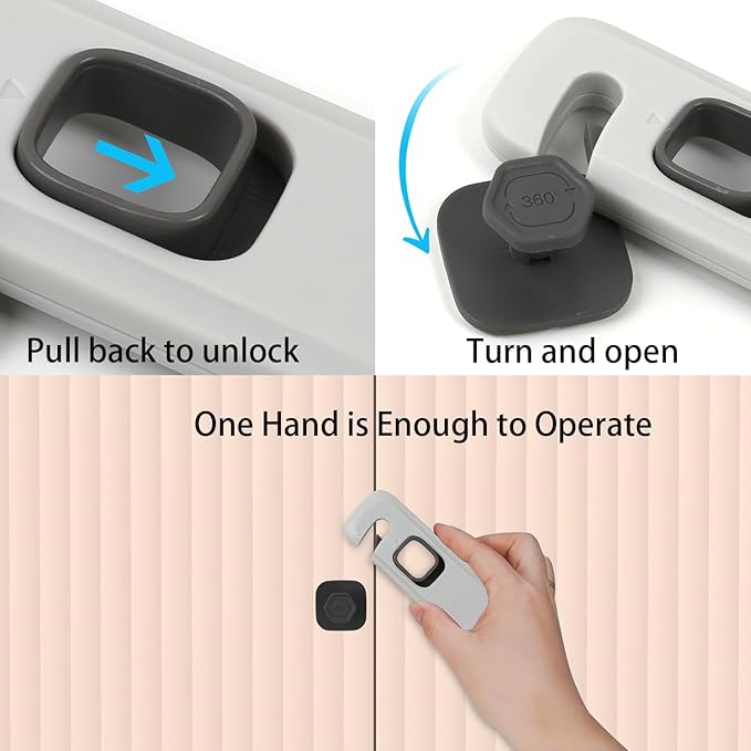 5Pack Child Proof Refrigerator Lock,Fridge Locks for Kids with Sticky Adhesive Pads,Baby Safety Locks for Fridges, Cabinets, Drawers, Double Doors and More (5 Pack)