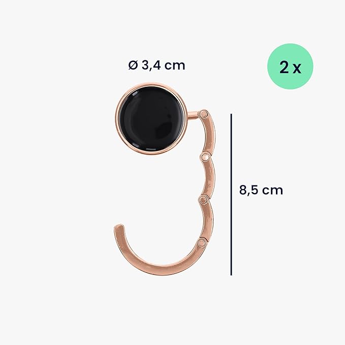 kwmobile Purse Hanger for Table (Set of 2) - Purse Hook for Table - Folding Handbag Hanger - Portable Bag Holder