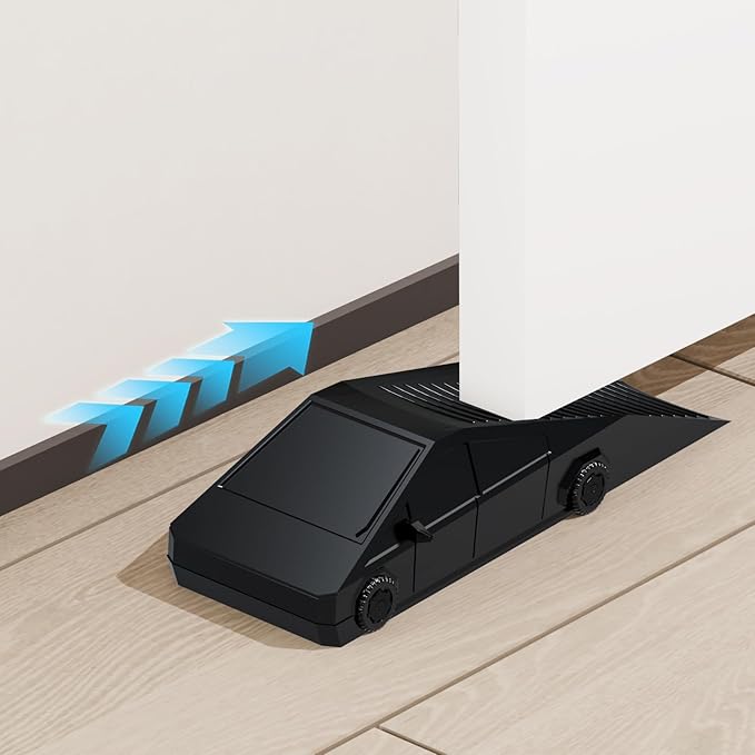 Funny Tesla Cybertruck Door Stoppers for Bottom of Door, Anti-Slip Rubber Heavy Duty Door Stop Wedge, Large Doorstop 2 inches High Gate Holder Suits Any Floor＆ As a Gifts