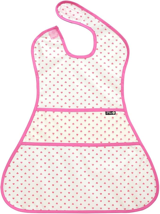 Plie Full Coverage Waterproof Feeding Bib for Toddlers – Extra Long Apron Bib for Mealtime, Self-Feeding, High Chairn