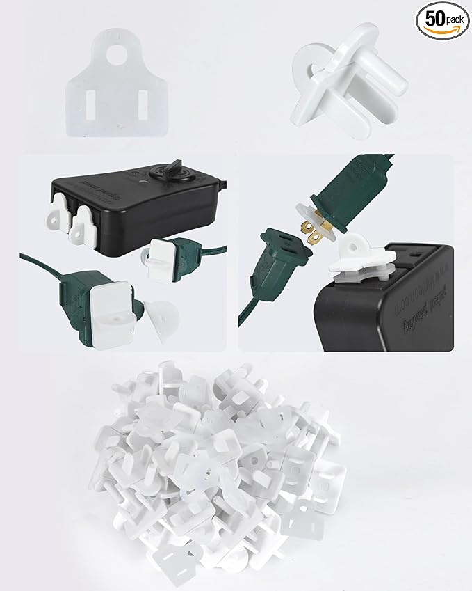 Outdoor Waterproof Outlet Covers and Weatherproof Gaskets 50 Piece Set White，Weatherproof Extension Cord Cover,Outdoor Waterproof Power Outlet Covers Are Available for 2 or 3 Hole Plug Covers