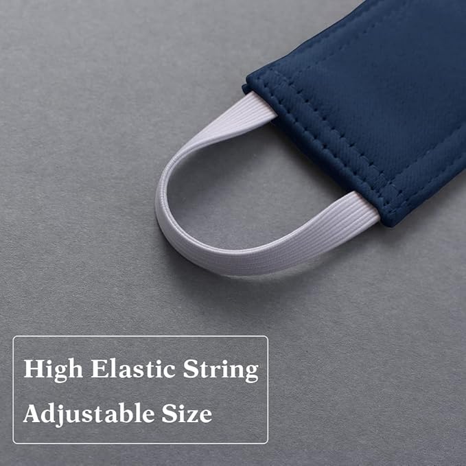 PONY DANCE Baby Door Latch Cover Closer - Nursery Door Silencer with Strong Elastic Straps, Thick Solid Cushion for Noise Reduction, Prevents Slamming, 3 Pieces, 4W x 2L Inches, Navy Blue