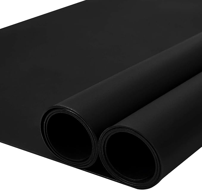 HomeDo Waterproof Silicone Placemats, Non-Stick Baking Mat, Non-Slip Dining Table Mat for Kids/Baby/Children, Heat Resistant Insulation Countertop Protector Pads (Black, 15.75''x23.62''-2Pack)