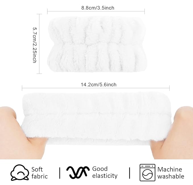 WHAVEL 6 Pairs Wrist Towels for Face Washing, Absorbent Spa Sweatbands to Prevent Liquid Spilling Down Arms