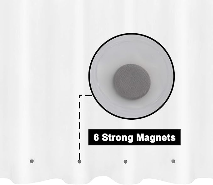 Barossa Design Long Shower Curtain Liner with 6 Magnets - 72" x 78", Waterproof PEVA Shower Liner for Bath Tub, PVC Free, Metal Grommets - Frost, 72x78 (Pack of 2)