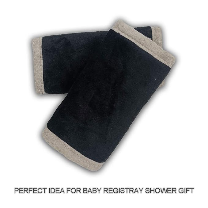 Car Seat Strap Pads Covers for Baby Kids, Seat Belt Covers Cushion for boy Girl, Protect Neck and Shoulder rubbing, Anti-Slip Design, Universal for Stroller/Carrier/Pushchair Black