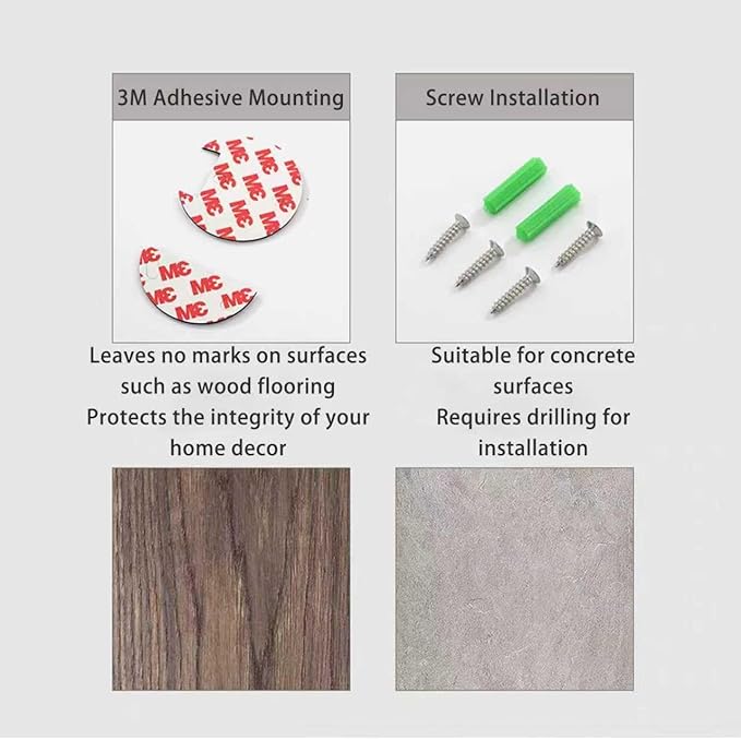 LKKYUP Magnetic Door Stopper for Floor Use, Wall & Floor Compatible Door Wedge Stopper, Bottom Mounted Stopper, No Drill Adhesive Stopper, Magnetic Catch, Wall Protector, Quiet Hold, MetallicGray