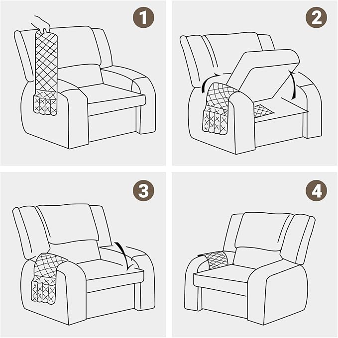 Armchair Caddy & Remote Control Holder for Couch & Recliner | Non-Slip Armrest Organizer with 6 Pockets for TV Remote, Phone, Tablet, Magazine, Chocolate