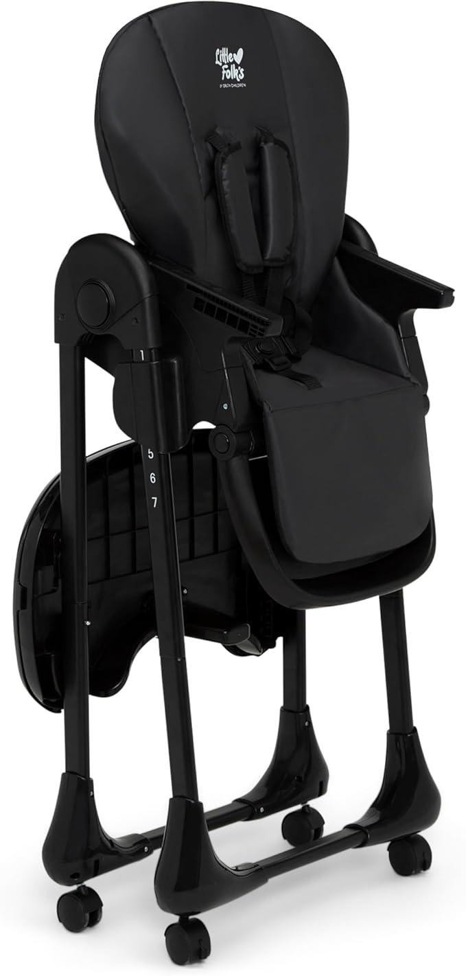 Little Folks by Delta Children 2-in-1 SlimFold High Chair for Babies and Toddlers, Black
