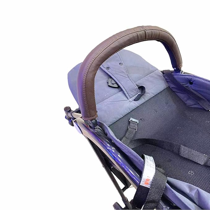 MINILUJIA Removable Zipper PU Leather Bumper Handlebar Sleeve for Baby Stroller Dust-Proof Cover Armrest Bumper Protect Case Specifical for Babyzen yoyo (Chocolate)