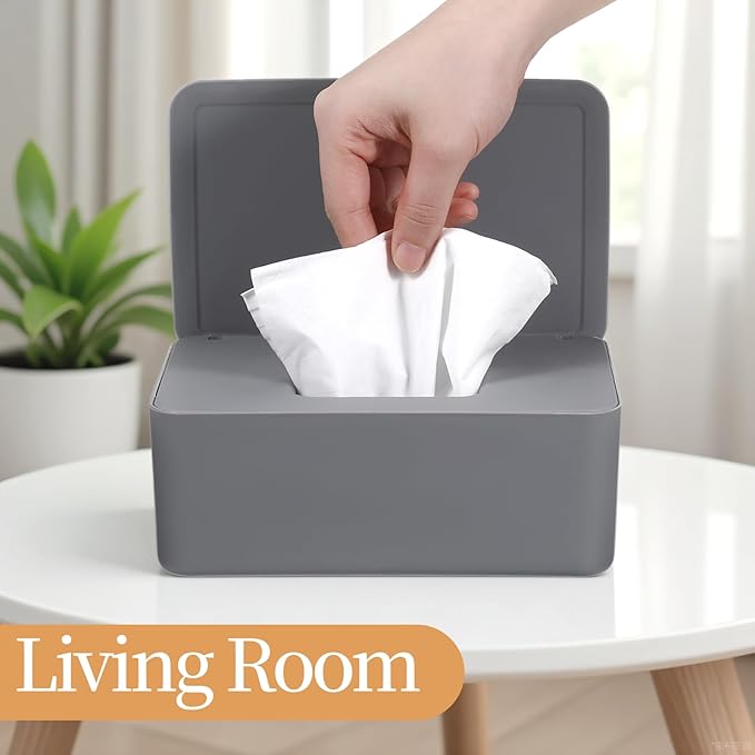 COMNICO Baby Wipes Dispenser 3 Pack Wipe Holder for Baby & Adult Refillable Baby Wipes Cases with Lid Toilet Container for Bathroom Home Office Cars
