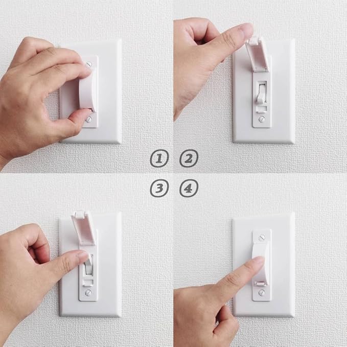 Wall Switch Guard, ILIVABLE Childproof Light Switch Plate Covers Protects Your Lights or Circuits from being Accidentally Turned On or Off by Children and Adults (White, 8 Pack)