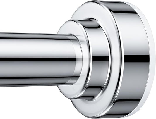 TEECK Shower Curtain Rod, 32-92 inch Adjustable Spring Tension Curtain Rod, Never Rust Anti-Slip Shower Curtain Rod for Bathroom, No Drilling, Never Collapse, Easy to Use, Silver