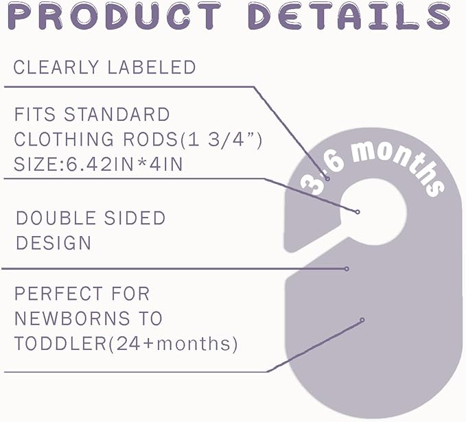 8 Pack Baby Closet Dividers – Pure Green Nursery Organizer for Baby Clothes 0-24 Months, Closet Size Markers, Baby Clothing Organizer for Nursery (purple)
