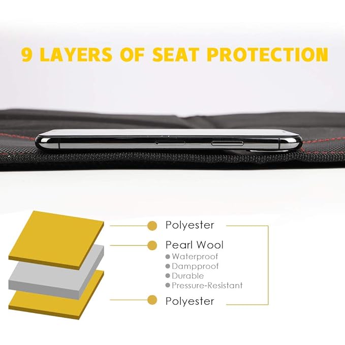 FASITE Car Seat Protector for Baby Child Car Seats - Non-Slip Waterproof Car Seat Cover Pad Protector with Mesh Pockets