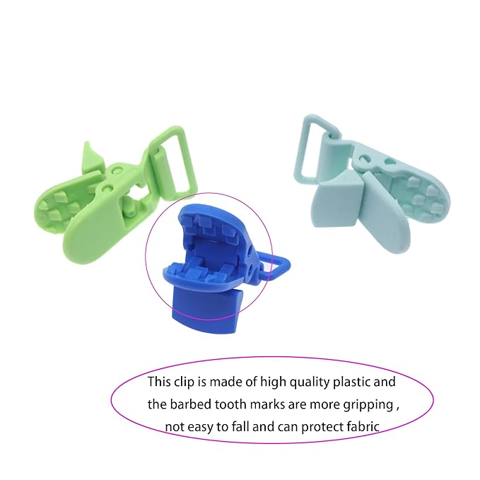Sutoyuen 25Pcs Pacifier Clips Holders Suspender Mitten Binky Clip for DIY Dummy Chain Baby Blankets Bib Holder Suit for 20mm Ribbon (Mix 20 Color)