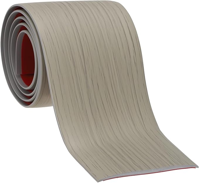 PATIKIL Vinyl Laminate Floor Transition Strip, Khaki Wood Grain, 3 in x 3 Ft, Flat Divider for Floor Gaps, Doorways, Carpet, Tiles