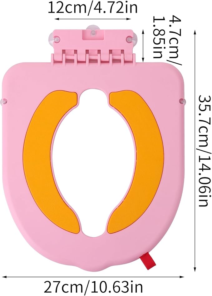 Portable Potty Training Seatï Upgraded Non-Slip-Anti pinch buttocks, No need to disassemble and install every time, saving a lot of time for Toddlers & Kids, Suitable for multi shaped toilets (Pink)