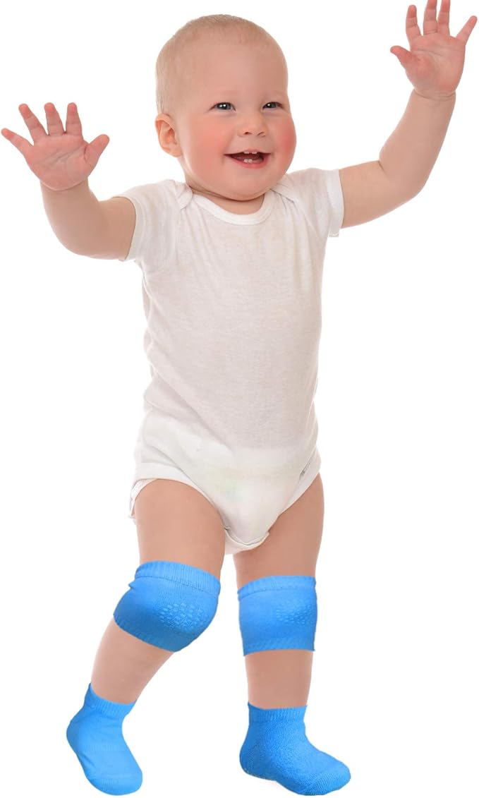 Geyoga 12 Pairs Baby Crawling Anti Slip Knee Pads and Baby Anti slip Socks Toddler Knee Protector