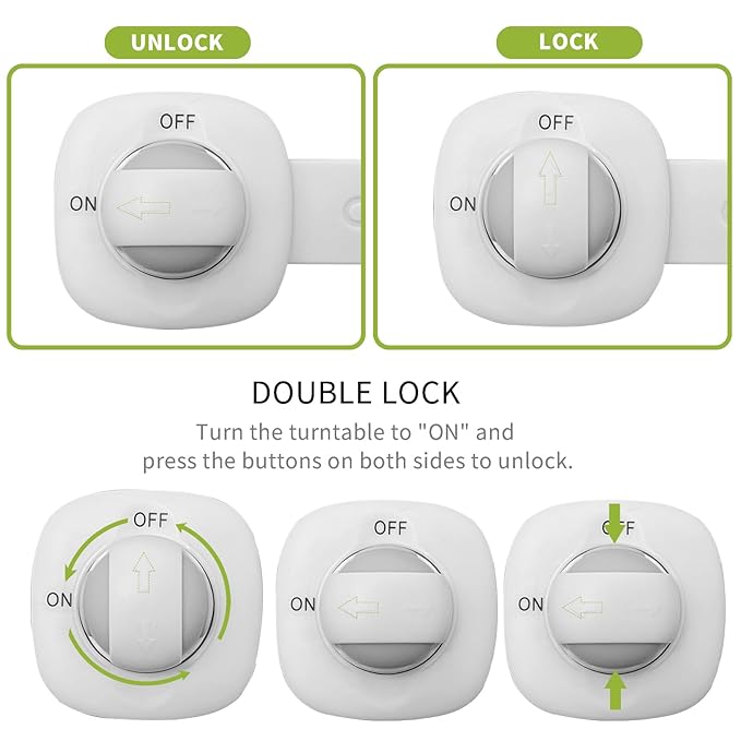 Baby Proofing Child Safety Locks 2 Pack Baby Locks for Furniture Kitchen Ovens Toilet Seats