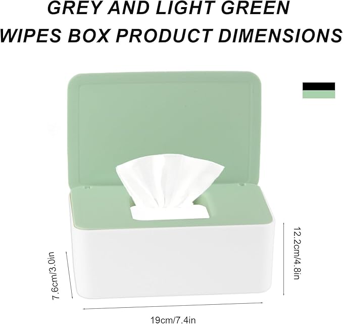 QBXMY7 1 Pcs Diaper Wipes Dispenser, Refillable Wipe Container, Wipe Container with Sealing Design Lid, Keep Wipes Fresh,Wet Wipes Cases (Gray)