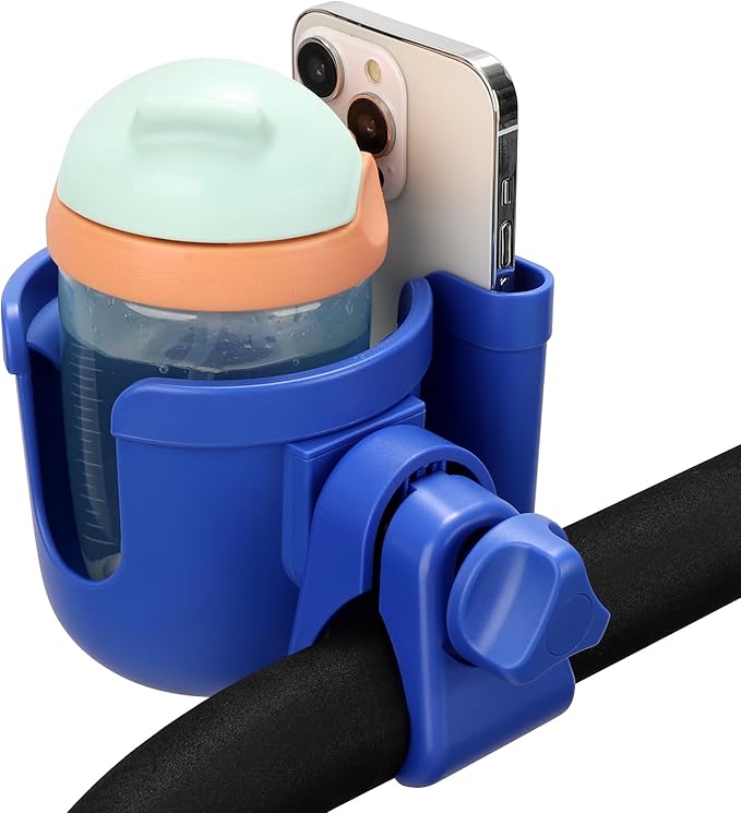 Accmor Stroller Cup Holder with Phone Holder, Bike Cup Holder, Universal Cup Holder for Uppababy Nuna Doona Strollers, 2-in-1 Cup Phone Holder for Walker Wheelchair Scooter Accessory