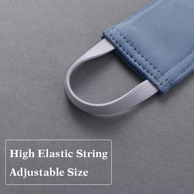 PONY DANCE Baby Door Latch Cover Closer - Nursery Door Silencer with Strong Elastic Straps, Thick Solid Cushion for Noise Reduction, Prevents Slamming, 3 Pieces, 4W x 2L Inches, Blue Haze