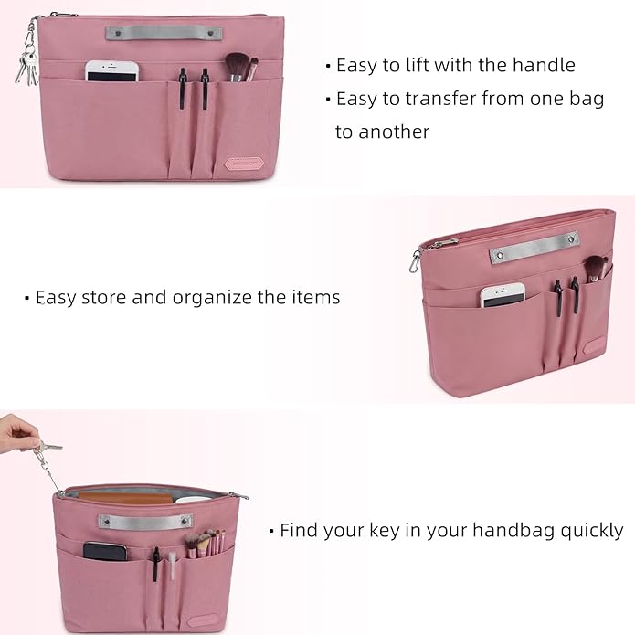 VANCORE Purse Organizer Insert for Handbags,Tote Bag Organizer Insert with Zipper Bag,Premium Handbag Organizer Inside Liner for Women