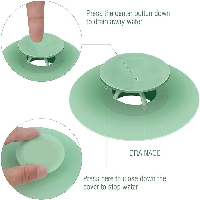 Bathtub Drain Stopper - 5 Pack Silicone Tub Stopper and Hair Catcher, Shower Drain Cover Strainer, Easy Install and Clean, Protects Bathroom and Kitchen Drains from Hair and Debris