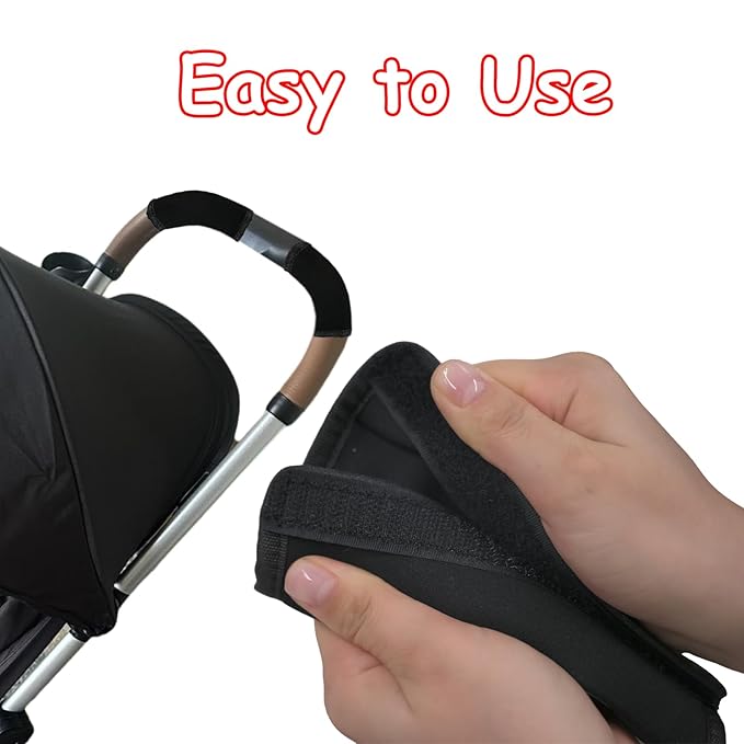 2 Pack 6.3 ×5.51in Armrest Handle Cover,Handle Sleeve Cover Replacement Pushchair Universal Handle Cover Accessory Elastic Dust Proof Protector Sleeve for Pushchair Pram(Black)