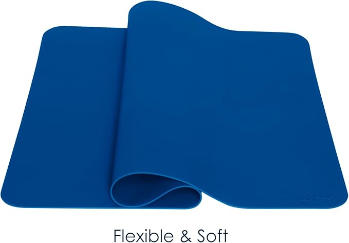 GASARÉ, Placemats Set of 4, Silicone Placemats, Table Mats, Non-Slip, Easy to Clean, Heat Resistant, Flexible, 20% Thicker, 16 x 12 inches x 1.1mm, Blue