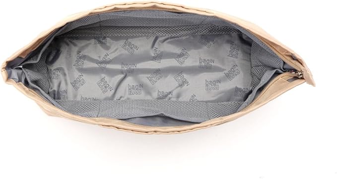 iN. Purse Organizer Insert with zipper Nylon fabric for women Handbags & Totebag beige Size: Medium: 15.7"(Top)/12.2"(Bottom) L × 4.7" W × 8.3" H