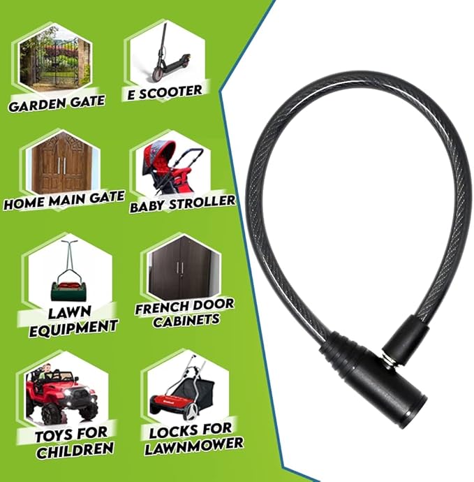 Urban August Child-Proof Refrigerator Lock for Kids & Adults - Lock for French Door Fridge and Cabinet (Regular, Black - 3 Pack Keyed Alike)