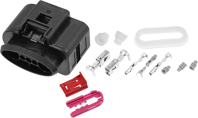 uxcell 1 Set 5 Pin No.1K0919231 Fuel Pump Control Connector Adapter Plug Clip Kit Replacement for VW for Audi for Seat for Skoda