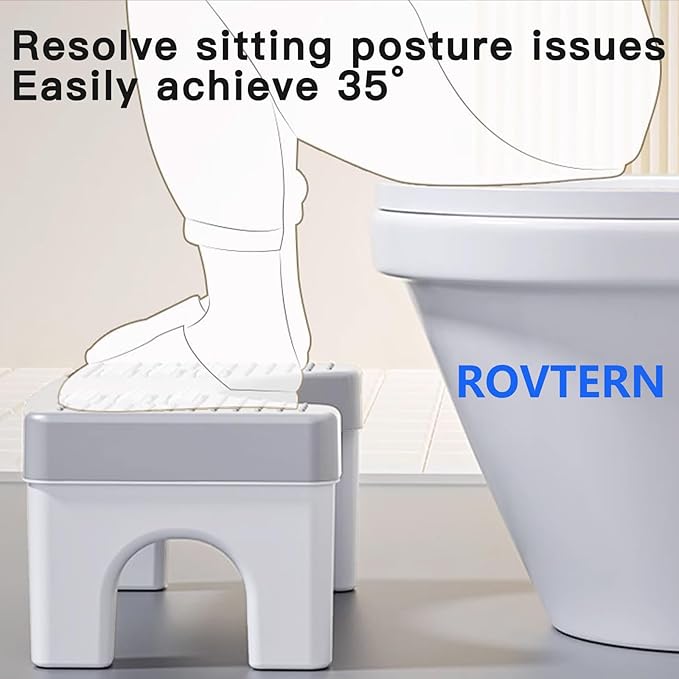 6.7 Inch Step Stool,ROVTERN Portable Plastic Foot Stool,ROVTERN Non-Slip Potty Stool for Bathroom