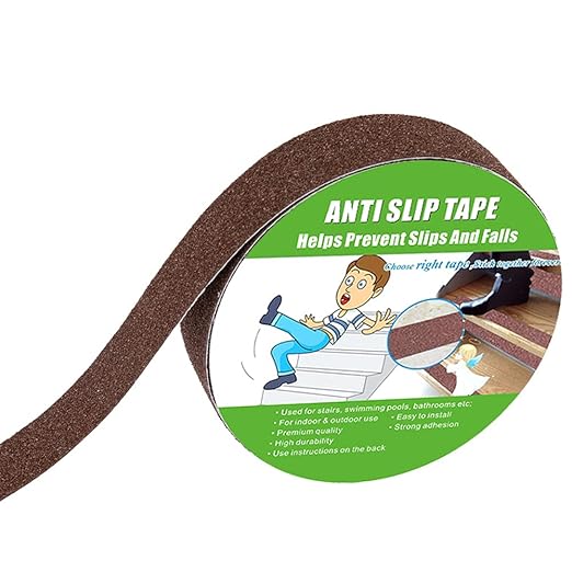 Anti Slip Tape, High Traction,Strong Grip Abrasive, Not Easy Leaving Adhesive Residue, Indoor & Outdoor (1" Width x 190" Long, Brown)