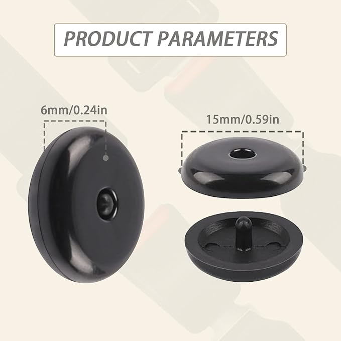 10 Sets Universal Seatbelt Stopper Kit, Snap-on Seat Belt Button Stopper Plastic Seatbelt Buckle Stopper Button Prevent Seatbelt Clip from Sliding Down No Welding Required (Black/10PCS)