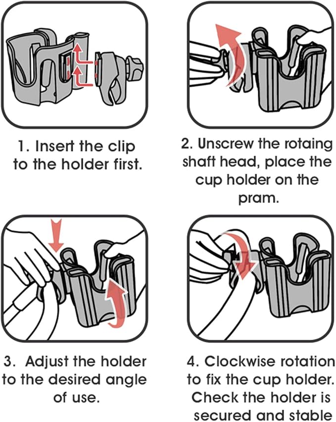 2-in-1 Universal Cup and Phone Holder for Uppababy Nuna Doona Strollers, Bikes, Wheelchairs, Walkers, Scooters - Adjustable Drink Holder