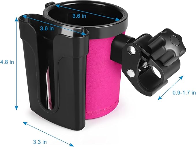Accmor Stroller Cup Holder with Phone Keys Holder, 3-in-1 Universal Cup Holder, Drinks Bottle Holder for Stroller, Bike, Wheelchair, Walker, Scooter