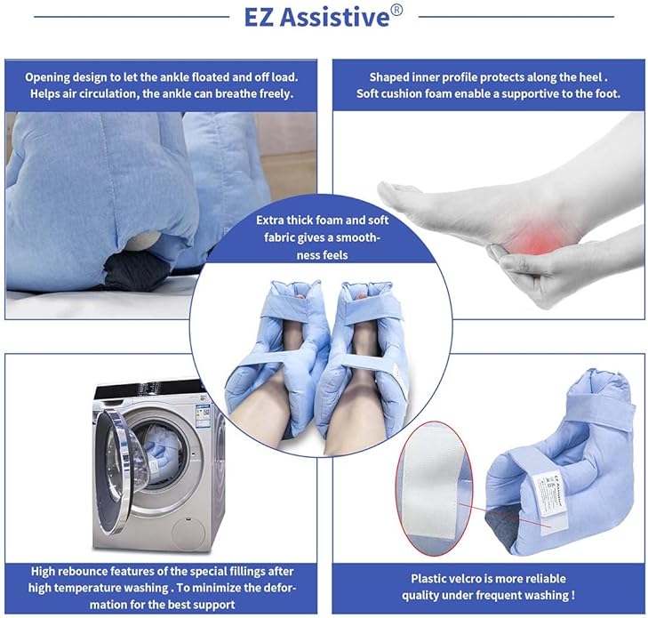 EZ Assistive Heel Protectors Remove Pressure and Bedsores for Healing Therapy of Heel Pressure and Deep Tissue Injury,Heel