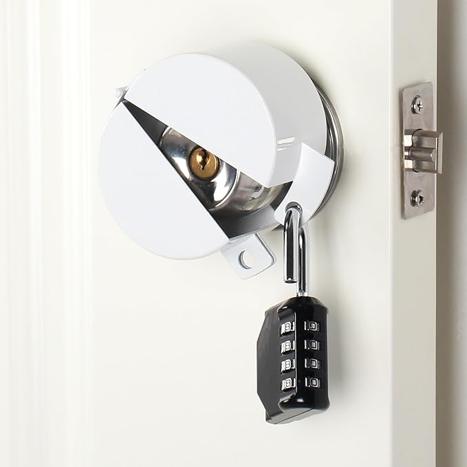 Door Handle Lock, Door Knob Lock Out Device,Cover to Disable The Doorknob/Faucet/Valve, Prevents Turning of Door Knob and Access to Keyhole, Prevents Operating The Knob (Password Hanging Lock)