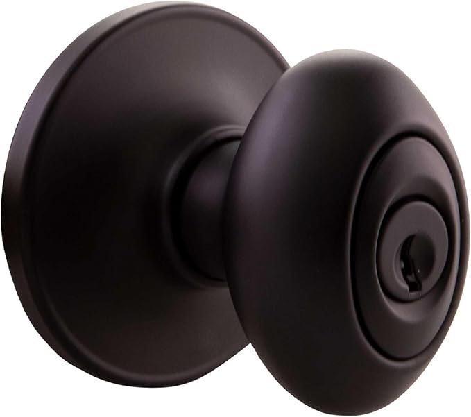 Design House 779199 Egg Keyed Entry Door Knob Matte Black
