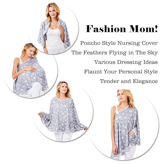 Kefee Kol Baby Nursing Cover & Poncho - Multi-Use Privacy Cover for Baby Car Seat, Shopping Cart, Stroller