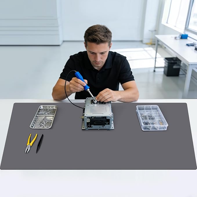 Extra Large Silicone Mat for Kitchen Counter 39.4" x 23.6" Silicone Table Mat for Resin Workbench Mat Heat Resistant Mat Coffee Bar Mats 2MM Thick,Dark Gray