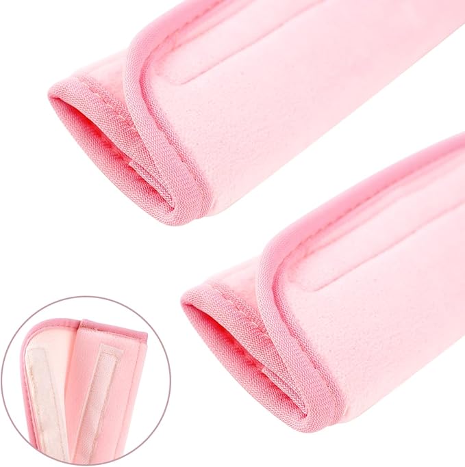 yuntop 2 PCS Car Seat Belt Pads Cover Soft Seat Belt Shoulder Pad Safety Belt Strap Shoulder Pad Comfortable Driving Compatible with Most Cars Helps Protect You Neck and Shoulder (Pink)