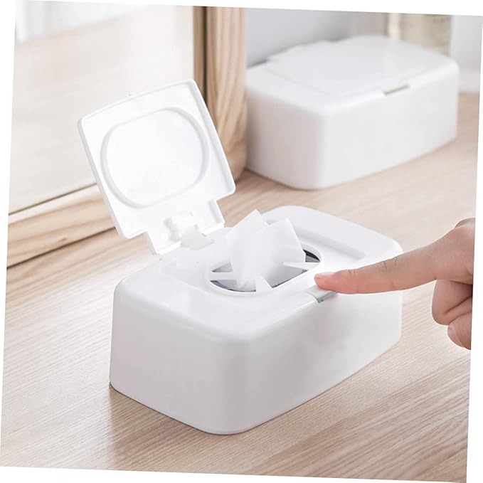 Refillable Baby Wipes Dispenser Box with Nonslip Base One-Handed Wet Wipe Holder for Living Room Nursery Kitchen and Bathroom Use 6.7 Inch Compact Wet Tissue Container