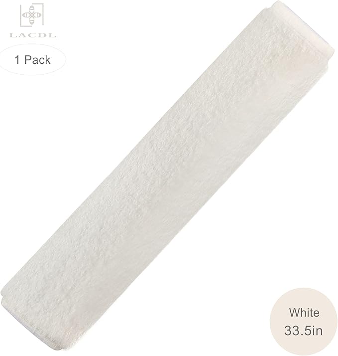 LACDL Extra Long Seatbelt Covers Super Soft Furry for Adults Kids Women & Men, Thick Plush Full Car Seat Belt Cushion, Fluffy Shoulder Pad Protector, Auto Interior Accessories, 1pc, Off White, 33.5in