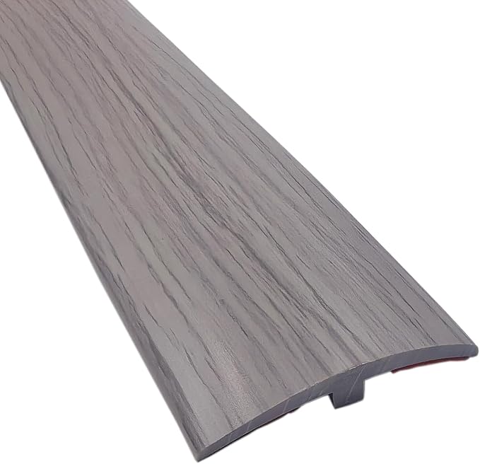 DAILISEN 9.84ft T Molding Flexible Self Adhesive T Shape Floor Transition Strip Bendable T Rubber Trim T Transition Strip for Tile to Laminate Flooring