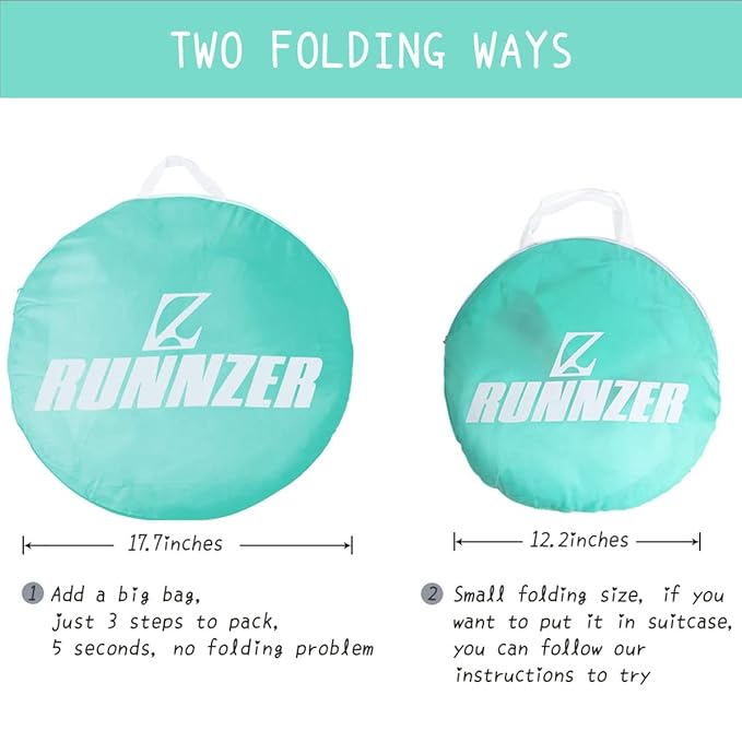 L RUNNZER Baby Pack and Play Tent, Canopy to Keep Baby from Climbing Out, Mini Crib Tent Against Falls, R07s-blue